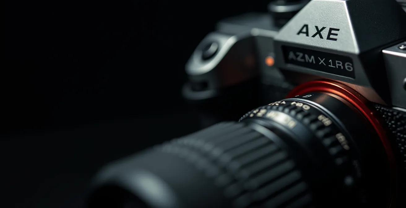 Gros plan sur l'œilleton d'un viseur reflex avec reflets lumineux